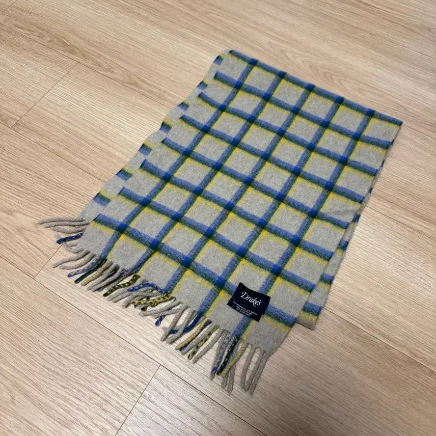 [BUNJANG] Drakes Wool Angora Check Scarf / 드레익스 Drakes 울앙고라 체크 머플러 스카프