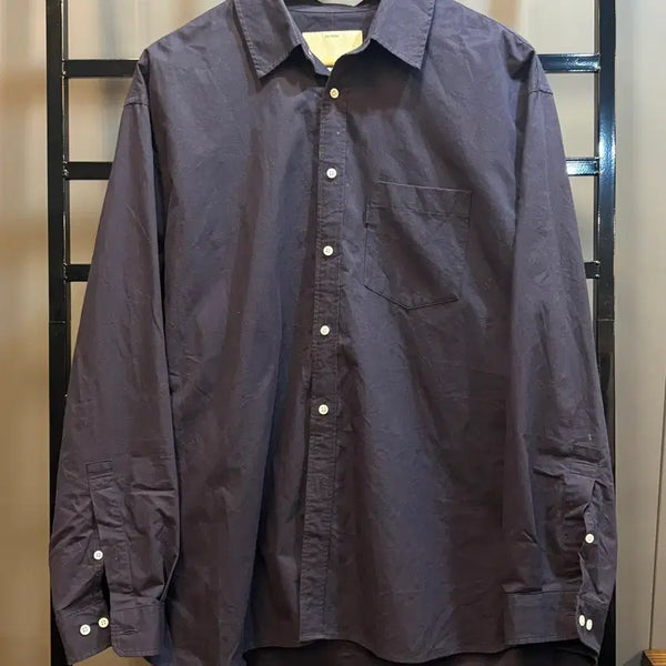 [BUNJANG] Pottery Navy Cotton Long Sleeve Shirt / [2] 포터리 네이비 면 긴팔 셔츠 9.9