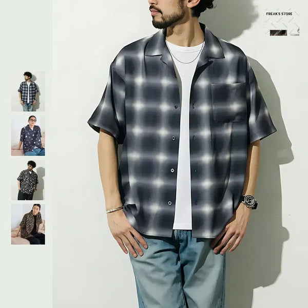 [BUNJANG] Freaks Store Firsthand Mesh Open Collar Pattern Shirt / 프릭스 스토어 퍼스트핸드 메시 오픈칼라 패턴 셔츠