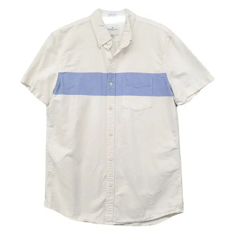 [BUNJANG] American Eagle Cream Short Sleeve Shirt Medium / 아메리칸이글 크림 반팔 셔츠 M/M/M