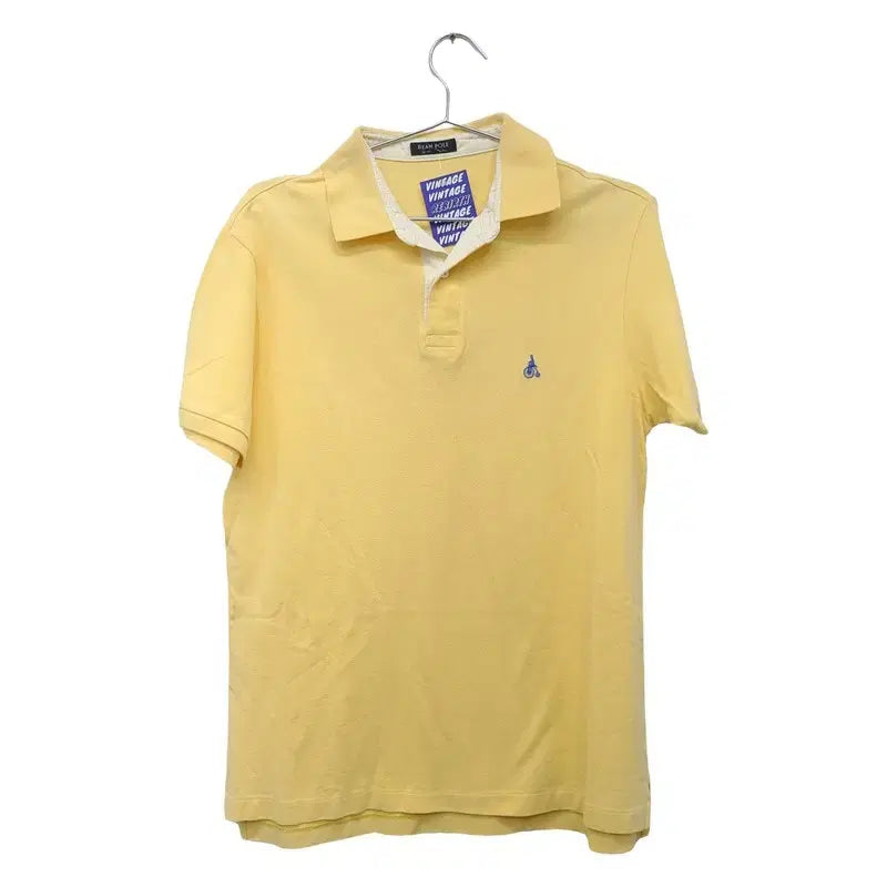 [BUNJANG] Beanpole Yellow Logo Short Sleeve Polo Shirt / 빈폴 옐로우 로고 반팔 카라티 100