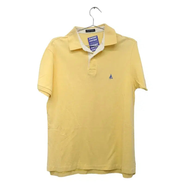 [BUNJANG] Beanpole Yellow Logo Short Sleeve Polo Shirt / 빈폴 옐로우 로고 반팔 카라티 100