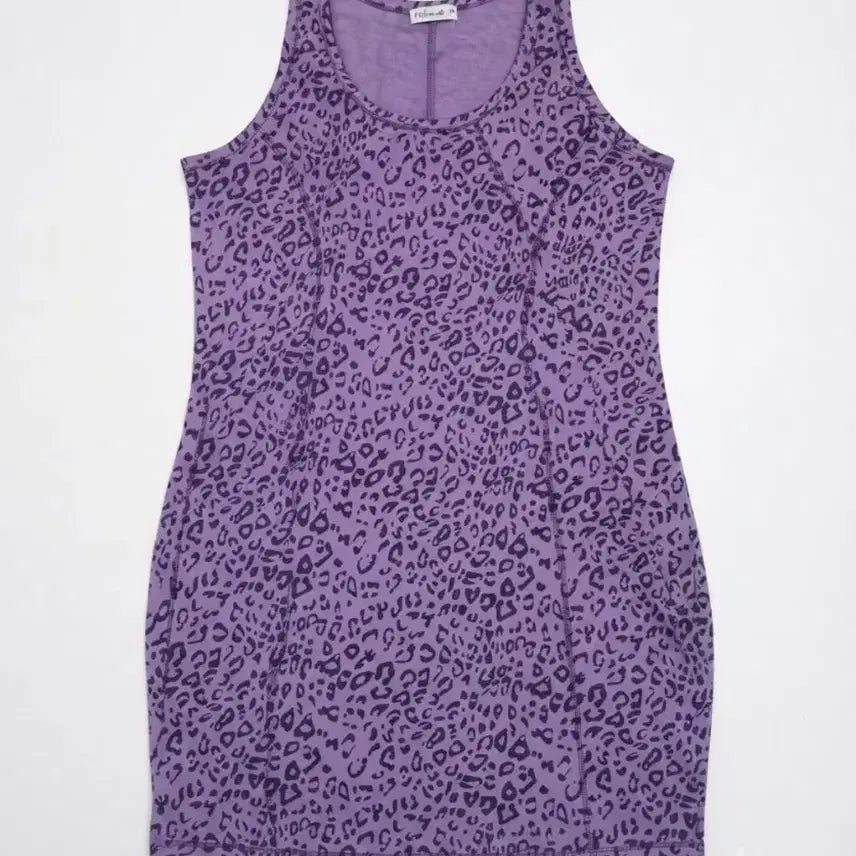 [BUNJANG] FriSunSat Purple Leopard Sleeveless Dress (M 90) / 보라색 호피 레오파드 민소매 원피스 (M 90)