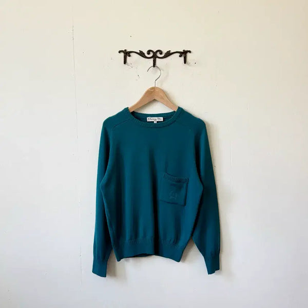 [BUNJANG] Christian Dior Embroidered Pocket Sweater / 크리스찬 디올 포켓 자수 스웨터