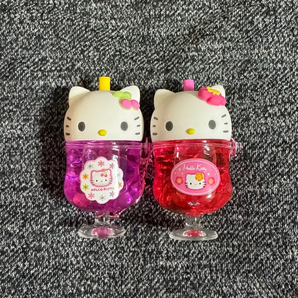 [BUNJANG] Hello Kitty 90s Retro Soda Cup Keychain - Cherry, Hibiscus Bundle Set / 헬로 키티 90s 레트로 소다컵 키링 - 체리,히비스커스 (일괄판매)