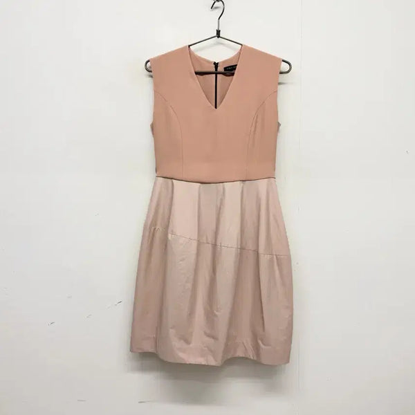 [BUNJANG] Yoko Chan V-Neck Pink One-Piece Dress / Yoko Chan 브이넥 핑크 원피스