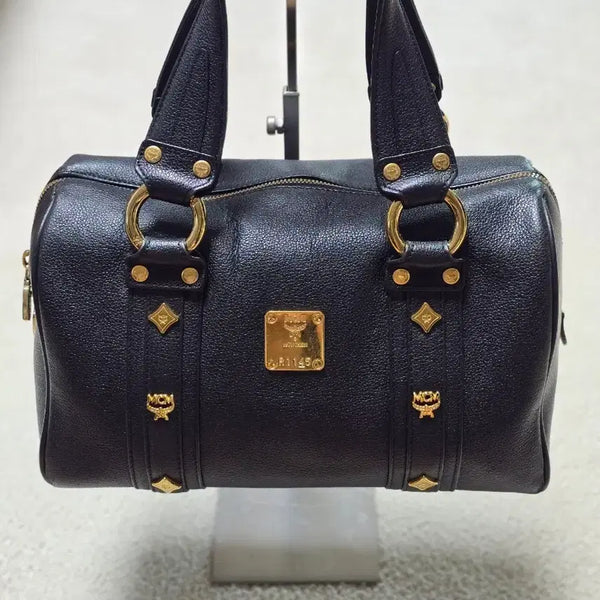 [BUNJANG] MCM Genuine Gold Plated Boston Mini Bag Black / MCM정품 금장 보스턴 미니백 블랙 미니 토트백, 미니핸드백, 가방