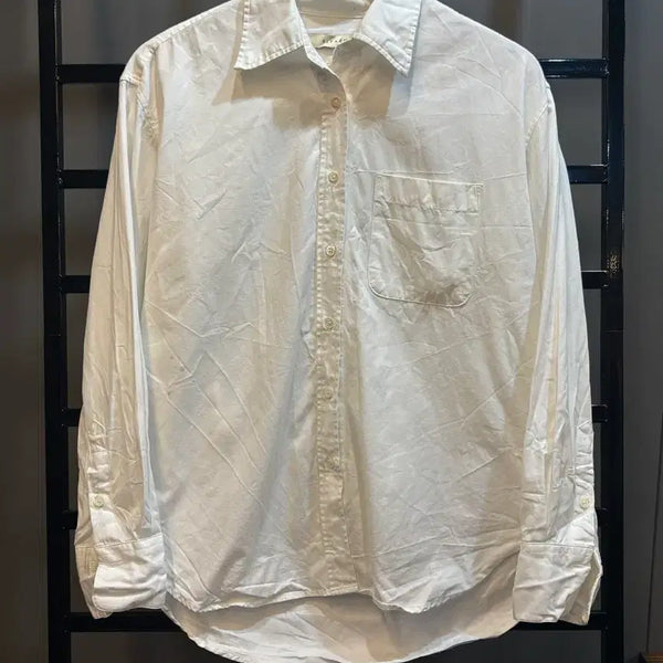 [BUNJANG] SIYAZU White Tencel Cotton Long Sleeve Shirt / [FREE] 시야쥬 화이트 텐셀 면 긴팔 셔츠 3.9