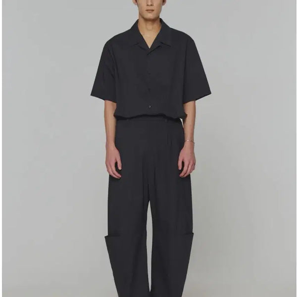 [BUNJANG] Amomento 25SS Half Sleeve Shirt Charcoal Black M / M) 아모멘토 25ss 하프 반팔 셔츠 차콜 블랙