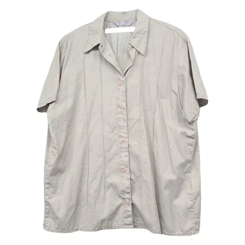 [BUNJANG] 8 Seconds Beige Short-Sleeve Shirt (M) / 에잇세컨즈 베이지 반팔 셔츠 M