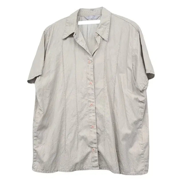 [BUNJANG] 8 Seconds Beige Short-Sleeve Shirt (M) / 에잇세컨즈 베이지 반팔 셔츠 M