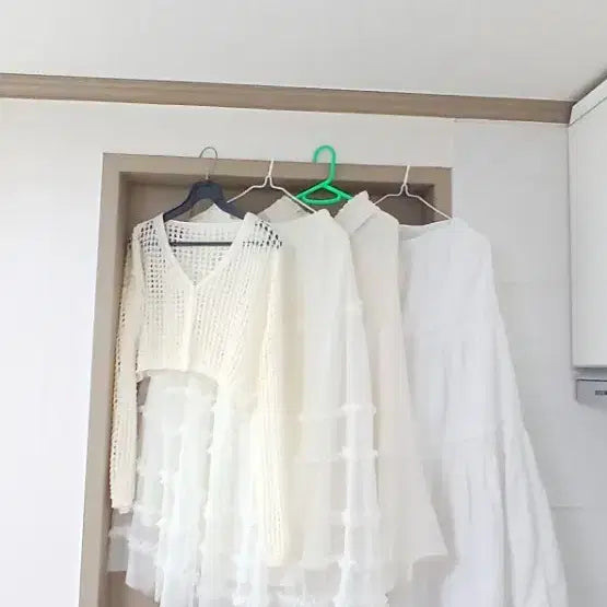 [BUNJANG] Cardigan and Skirt Set / (4개 세트) 롱스커트 샤스커트 긴치마 가디건
