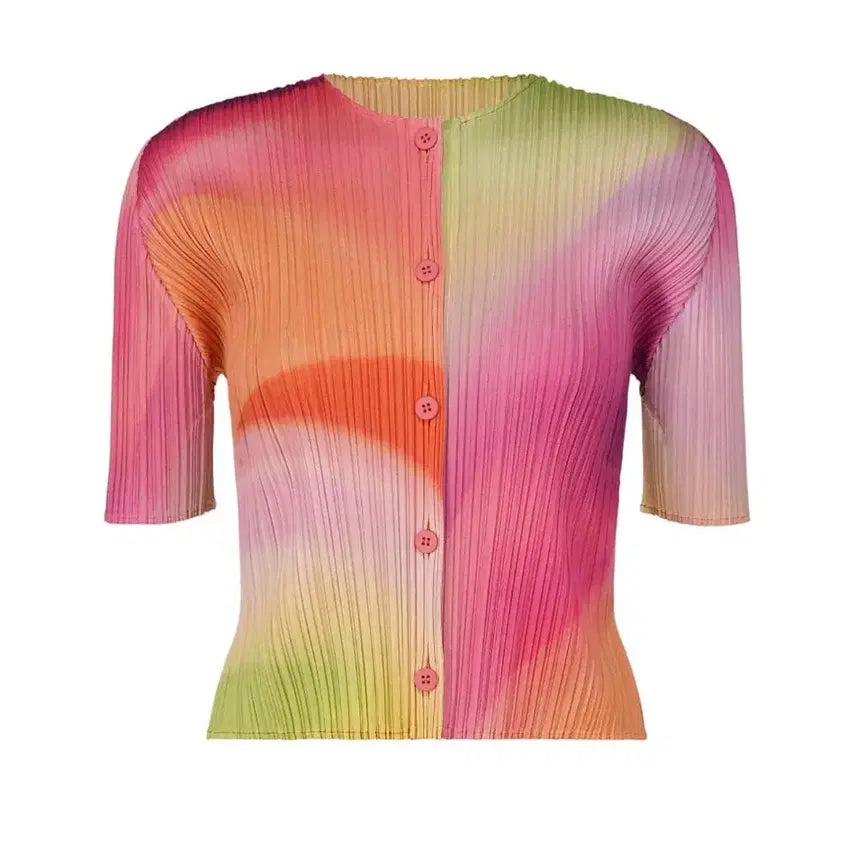 [BUNJANG] Pleats Please Issey Miyake Groove Cardigan Pink / 플리츠플리즈 그루브 가디건 핑크