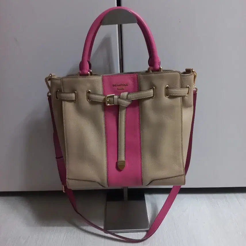 [BUNJANG] Beanpole Herritt Shoulder Bag Beige Pink / 빈폴 헤릿 숄더백