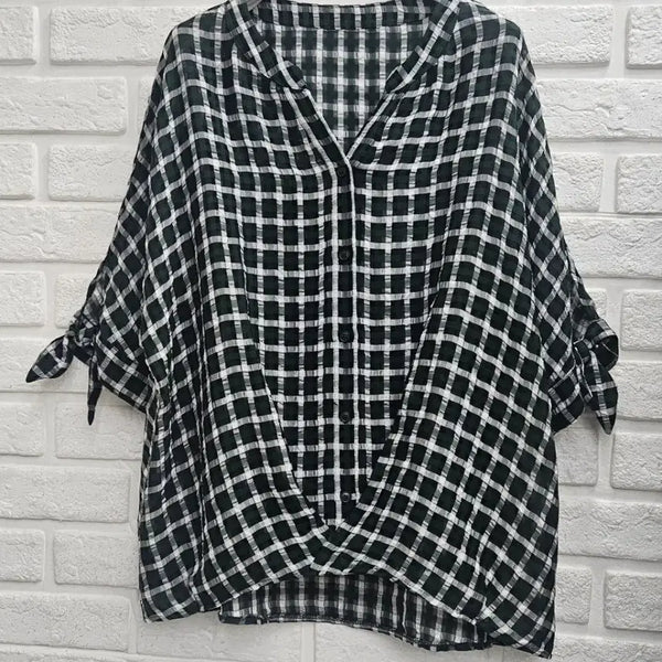 [BUNJANG] Chiffon Blouse with Ribbon Detail / A4909  쉬폰 티블라우스
