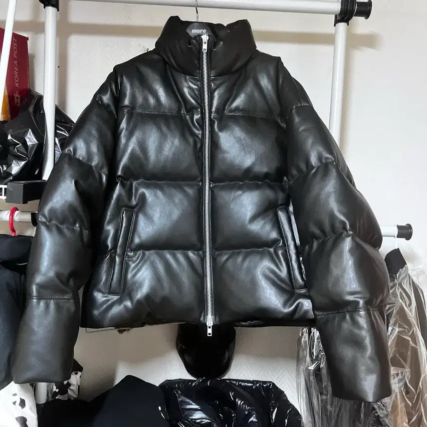 [BUNJANG] Agingccc Vegan Leather Padded Jacket XL / [XL] 에이징씨씨씨 비건 레더 패딩