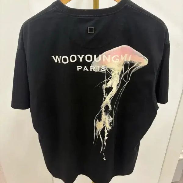 [BUNJANG] Wooyoungmi Jellyfish Back Logo T-Shirt Black / [48] 우영미 젤리피쉬 백로고 반팔티 블랙