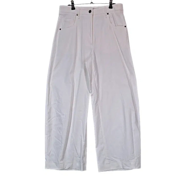 [BUNJANG] Nice Claup Women's Minimalist Wide-Fit Trousers White / 나이스클랍 여성 미니멀 와이드핏 바지 28 화이트 최신상품 25669