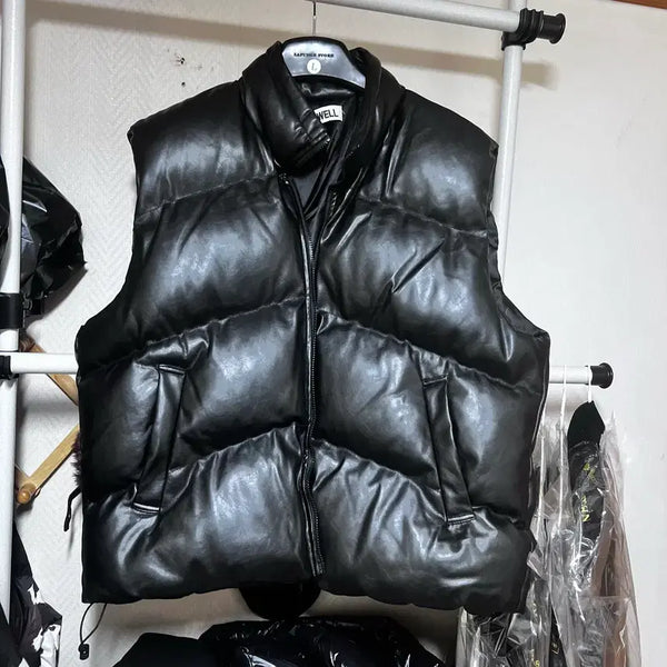 [BUNJANG] LOWEL Oversized Leather Padded Vest / LOWEL 오버핏 레더 패딩조끼