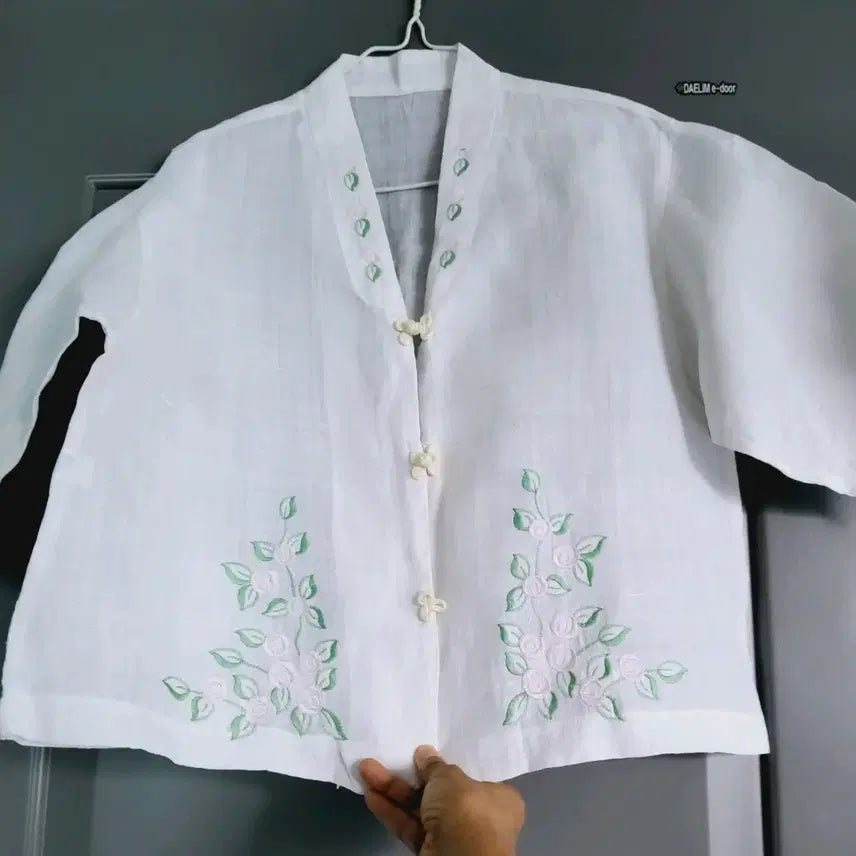 [BUNJANG] Embroidered Ramie Hanbok Top / 자수 모시저고리