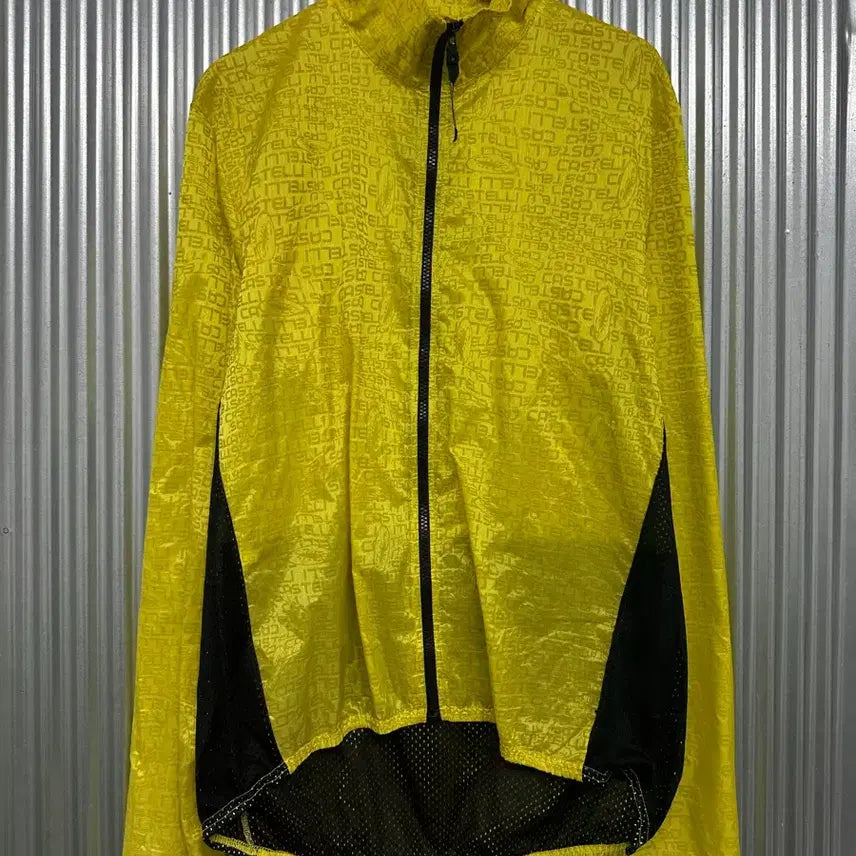 [BUNJANG] Castelli Yellow Logo Pattern Cycling Jacket Windbreaker / [FREE] 카스텔리 옐로우 로고 패턴 사이클 자켓 바람막이
