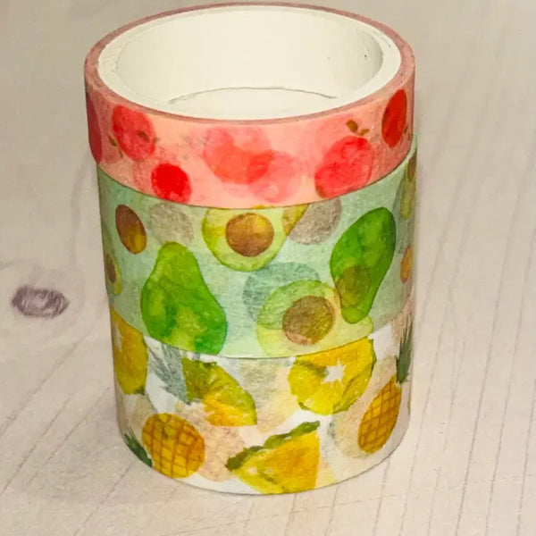 [BUNJANG] Fruit Masking Tape Set (3 Types) / 과일 마스킹테이프 3종 일괄