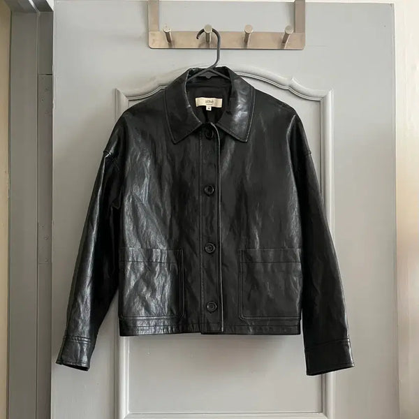 [BUNJANG] Atelier Vanessa Bruno Pocket Faux Leather Jacket Size 85 / 23ss 아떼 바네사브루노 포켓 페이크 레더 재킷 85사이즈