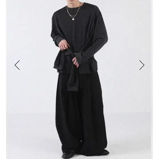[BUNJANG] Nucheefchic French Chic Layered Long Sleeve Charcoal / 뉴치프시크 프렌치시크 노트 레이어드 롱슬리브 챠콜