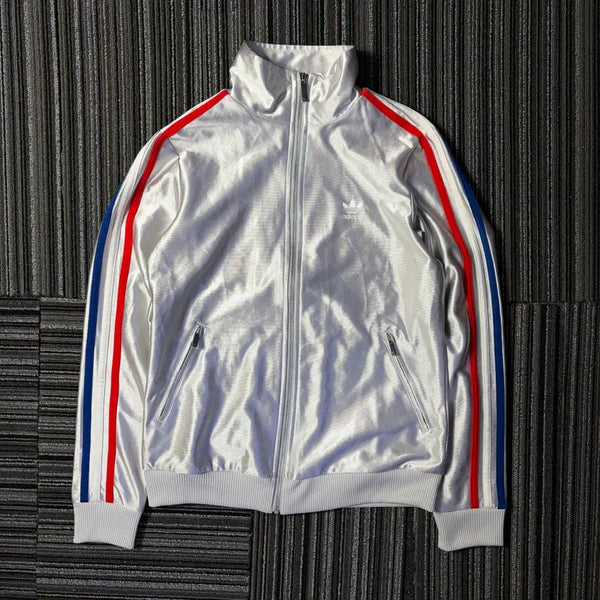 [BUNJANG] Adidas Firebird Silver Metallic 3-Stripes Track Top / 아디다스 파이어버드 실버 메탈릭 삼선 트랙탑