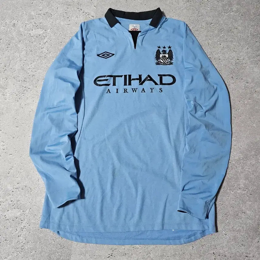 [BUNJANG] Umbro Manchester City 12-13 Home Long Sleeve Jersey / 엄브로 맨체스터 시티 12-13 홈 유니폼 긴팔 노마킹