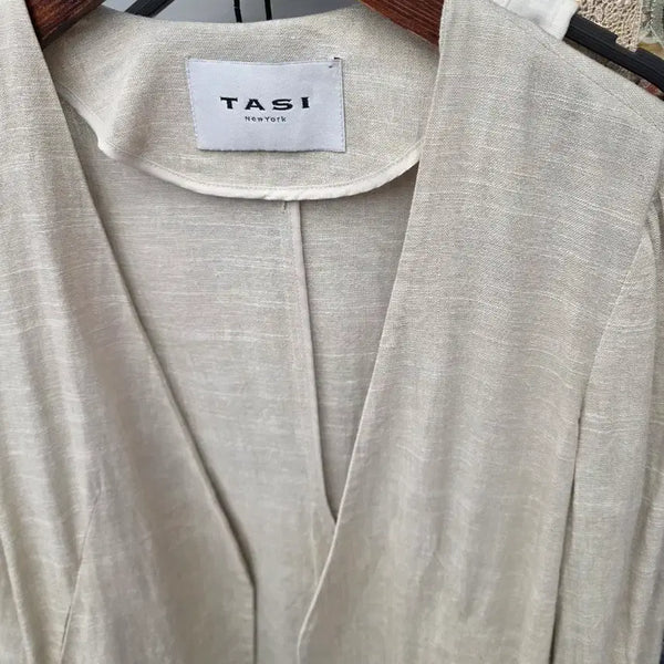 [BUNJANG] Tash New York Open Linen Jacket Beige Size 55 / 타시뉴욕 오픈형 린넨 자켓 베이지 55