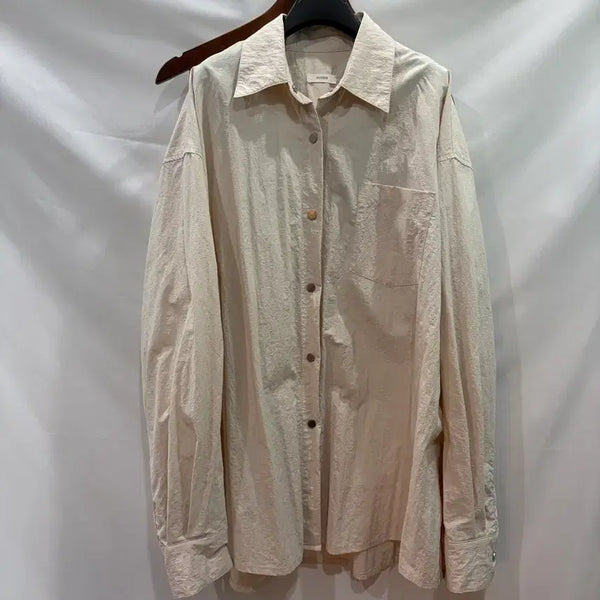[BUNJANG] Eunoia Snap Button Daddy Shirt - Beige, Size F / [정품] 유노이아 스냅 버튼 대디 셔츠 F