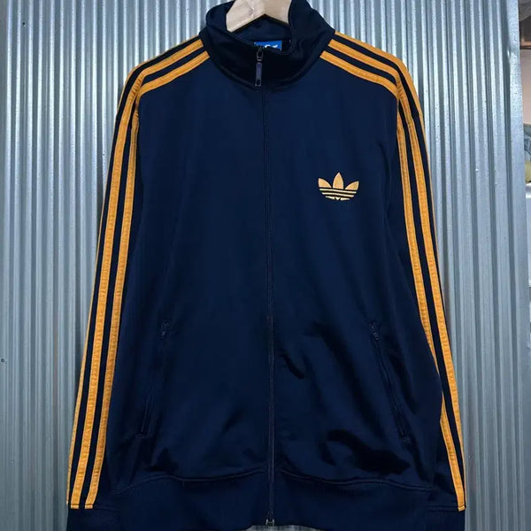 [BUNJANG] Adidas Navy Yellow Track Top Jersey Windbreaker Size 105 / [105] 아디다스 네이비 옐로우 트랙탑 져지 바람막이