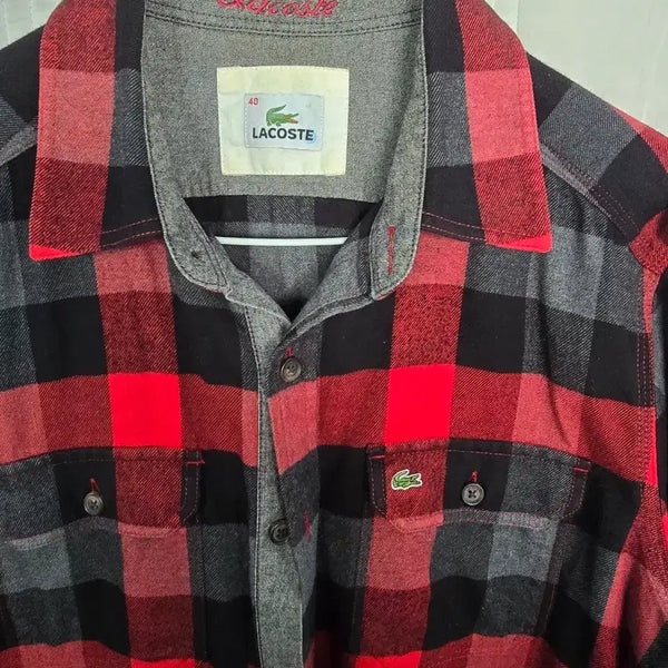 [BUNJANG] Lacoste Checkered Shirt / 라코스테 체크 남방 셔츠남방