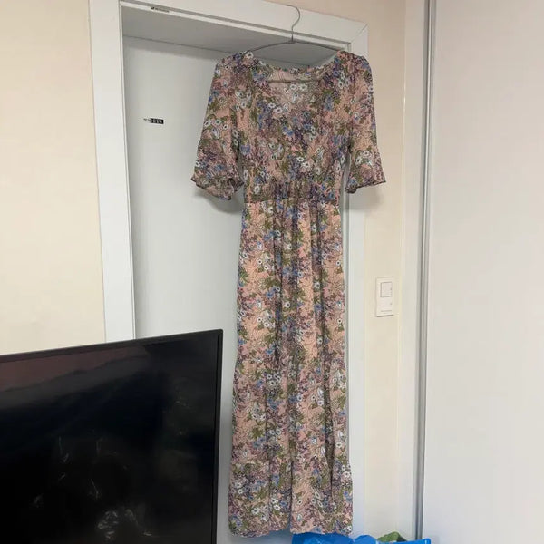 [BUNJANG] Floral Maxi Dress Pink / 플로럴 맥시 원피스 핑크 의류재고 재고처리 의류처분 땡처리 옷장정리