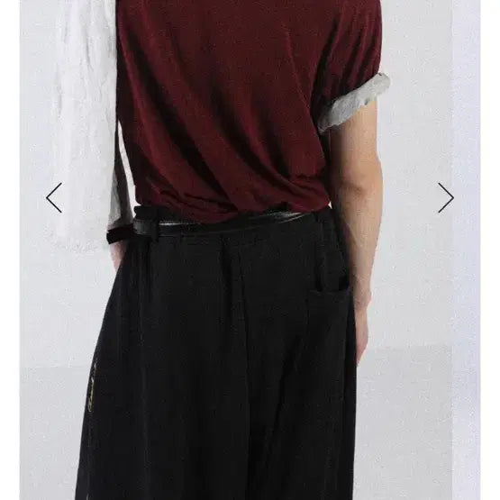 [BUNJANG] Newchiefchic French Chic Layered Short Sleeve T-Shirt - Wine / 뉴치프시크 프렌치시크 레이어드 반팔 티셔츠 와인