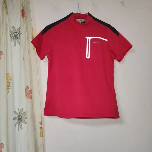 [BUNJANG] ASICS Women's Short Sleeve Polo Shirt Red Size 95 / 아식스 여성 반팔 카라티 레드 95