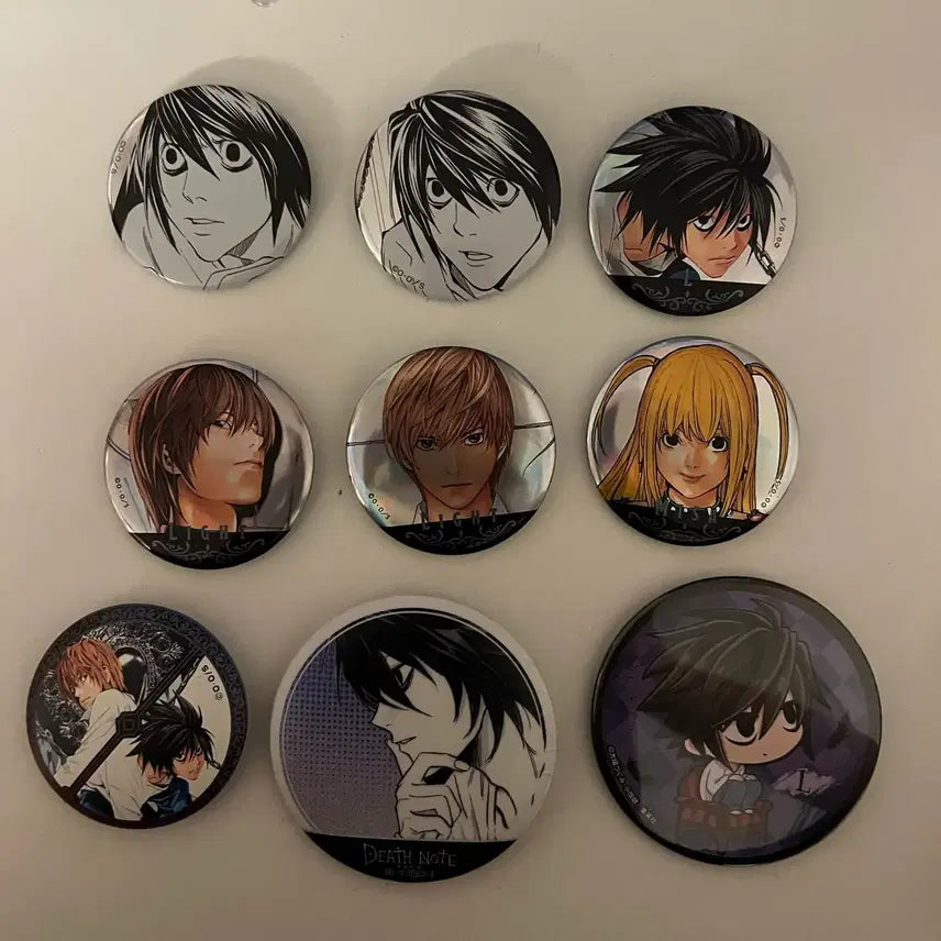 [BUNJANG] Death Note L Light Misa Badge Bundle Set / 이번주까지)데스노트 뱃지 일괄 엘 라이토 미사