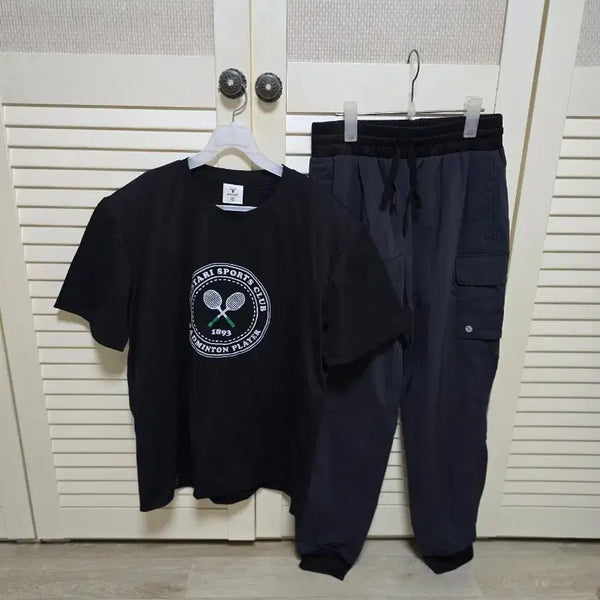 [BUNJANG] Mestari T-shirt and Witt8 Tracksuit Set / 메스타리 티셔츠와 위뜨8 츄리닝바지 세트