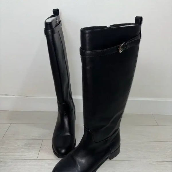 [BUNJANG] Comorebi Museum Handmade Buckle Classic Leather Long Boots / [신발] 코모레비뮤지엄 핸드메이드 버클 클래식 레더 롱부츠