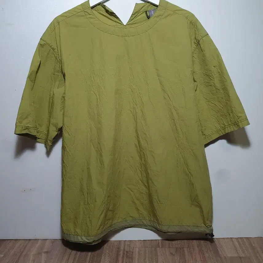 [BUNJANG] Unaffected Cotton Blend Oversized Short Sleeve Shirt - Olive Green (M) / 언어펙티드 반팔셔츠  M사이즈
