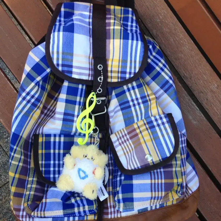 [BUNJANG] Togepi Blue Checkered Backpack / 토게피 블루 체크백팩
