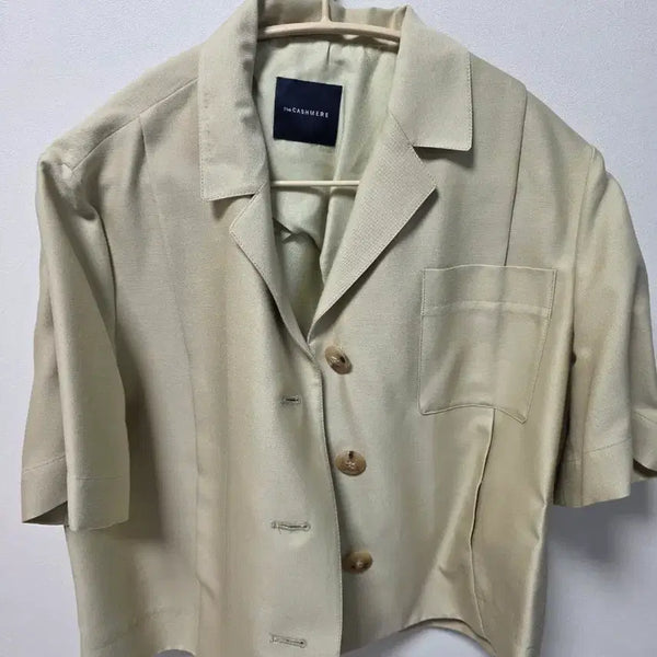[BUNJANG] The Cashmere Linen Short Sleeve Jacket - Beige / 더캐시미어 린넨 반팔 자켓 베이지