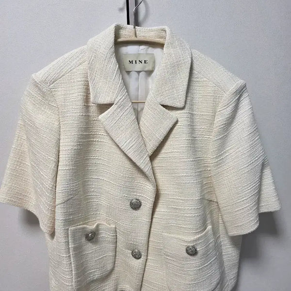 [BUNJANG] Mine Tweed Short Sleeve Jacket Ivory / 마인 트위드 반팔 자켓 아이보리