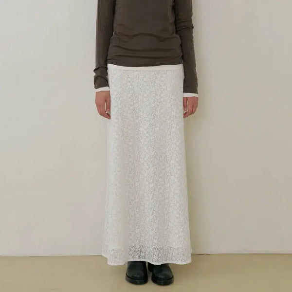 [BUNJANG] Ring Seoul Lace Banding Skirt / 링서울 레이스 밴딩스커트