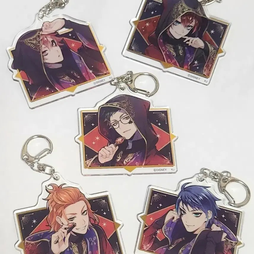 [BUNJANG] Disney Twisted Wonderland Acrylic Keychain Set (Hatsurabyu), 5 Types / 디즈니 트위스티드 원더랜드 아크릴 키링 5종 양도 트위스테 하츠라뷸 식전복
