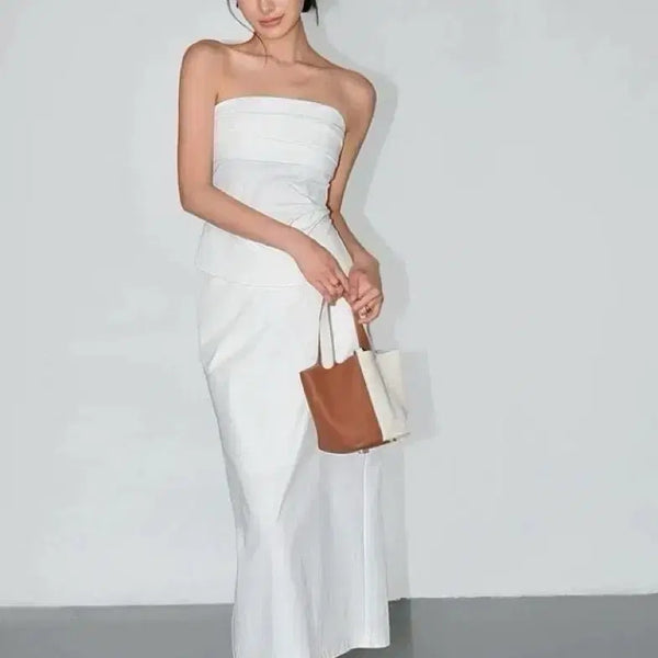 [BUNJANG] NEVA HU Tube Top Skirt Set / NEVA HU  튜브탑 스커트 셋업