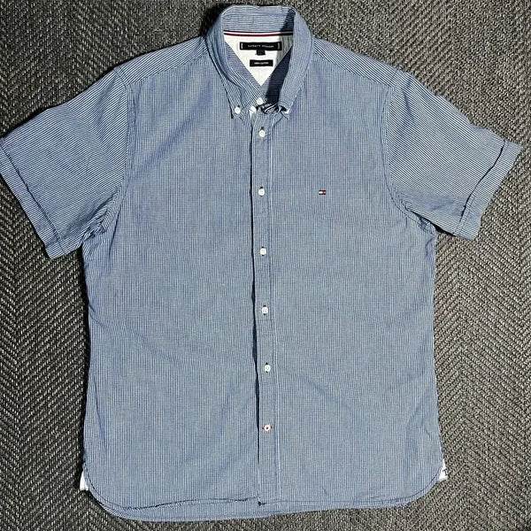 [BUNJANG] Tommy Hilfiger Linen Check Short Sleeve Shirt L / [L] TOMMY HILFIGER 타미 린넨 반팔 체크 셔츠