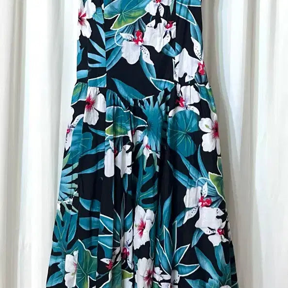 [BUNJANG] Hawaiian Flower Pattern Cotton Dress Size 55 / 화와이안 플라워 패턴 면 원피스 55 거의새것
