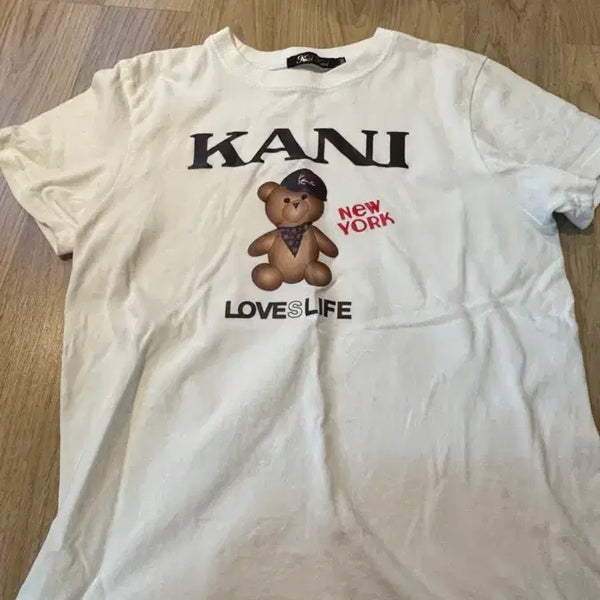 [BUNJANG] KANI New York Bear Short Sleeve T-Shirt / 칼카니 뉴욕 베어 반팔 티셔츠